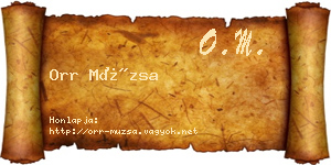 Orr Múzsa névjegykártya